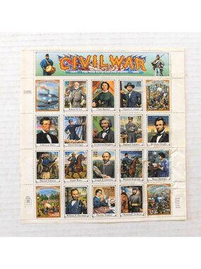 Civil War 32 Cent Stamp Sheet 1994 Issue Classic Collection Historic Artwork